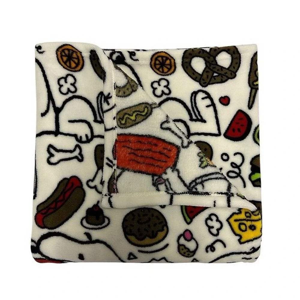 Peanuts Snoopy Snacks Soft Throw Blanket 46x60 Food Snack Print 2025 New